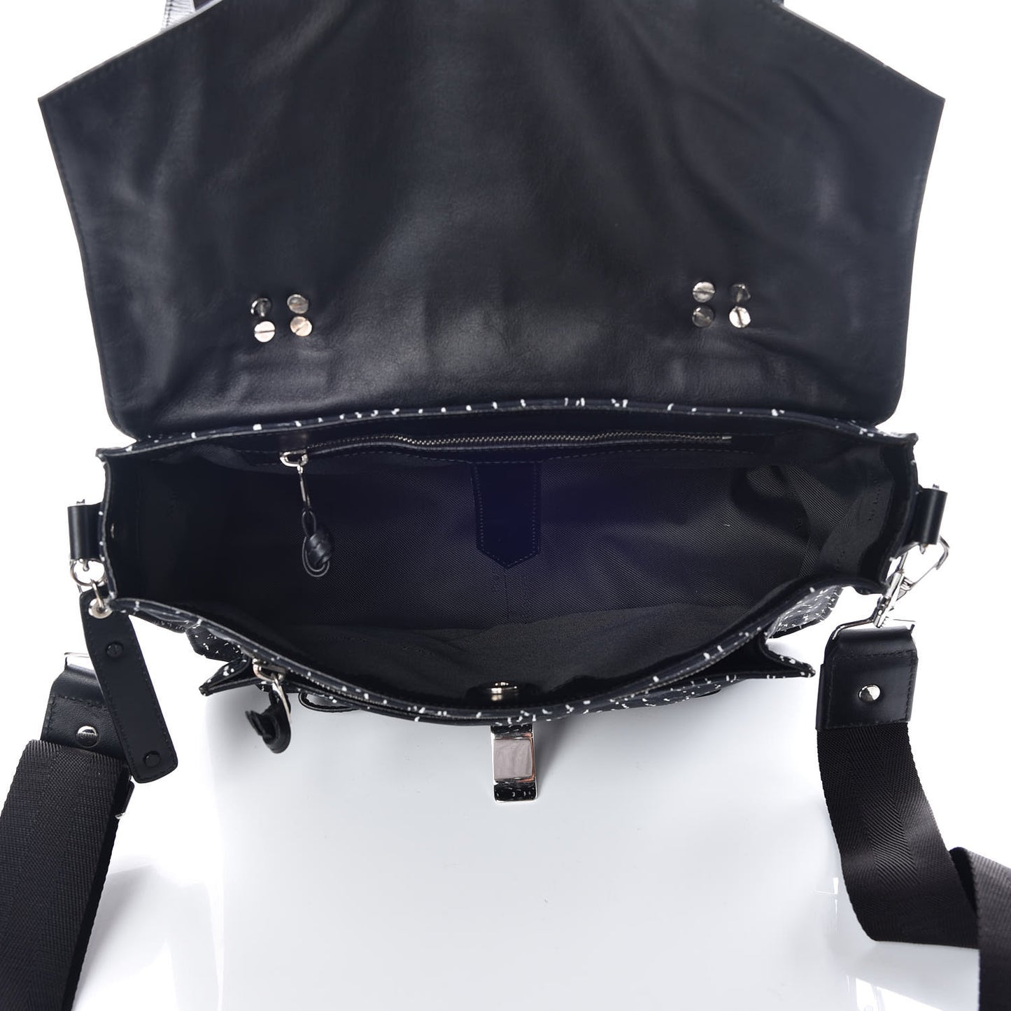 Nylon Printed Medium PS1 Satchel Black