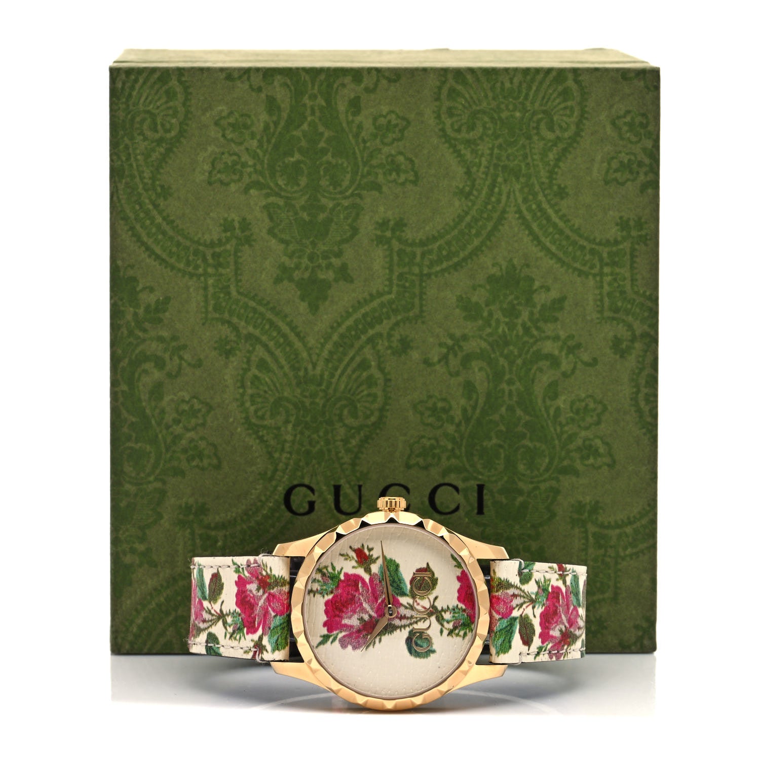 Gucci Stainless Steel Calfskin 38mm G-Timeless Floral Quartz Watch Ivory 5 of 5
