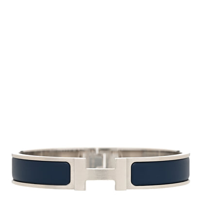 Hermes Matte Enamel Narrow Clic Clac HH Bracelet Bleu Biarritz 1 of 5
