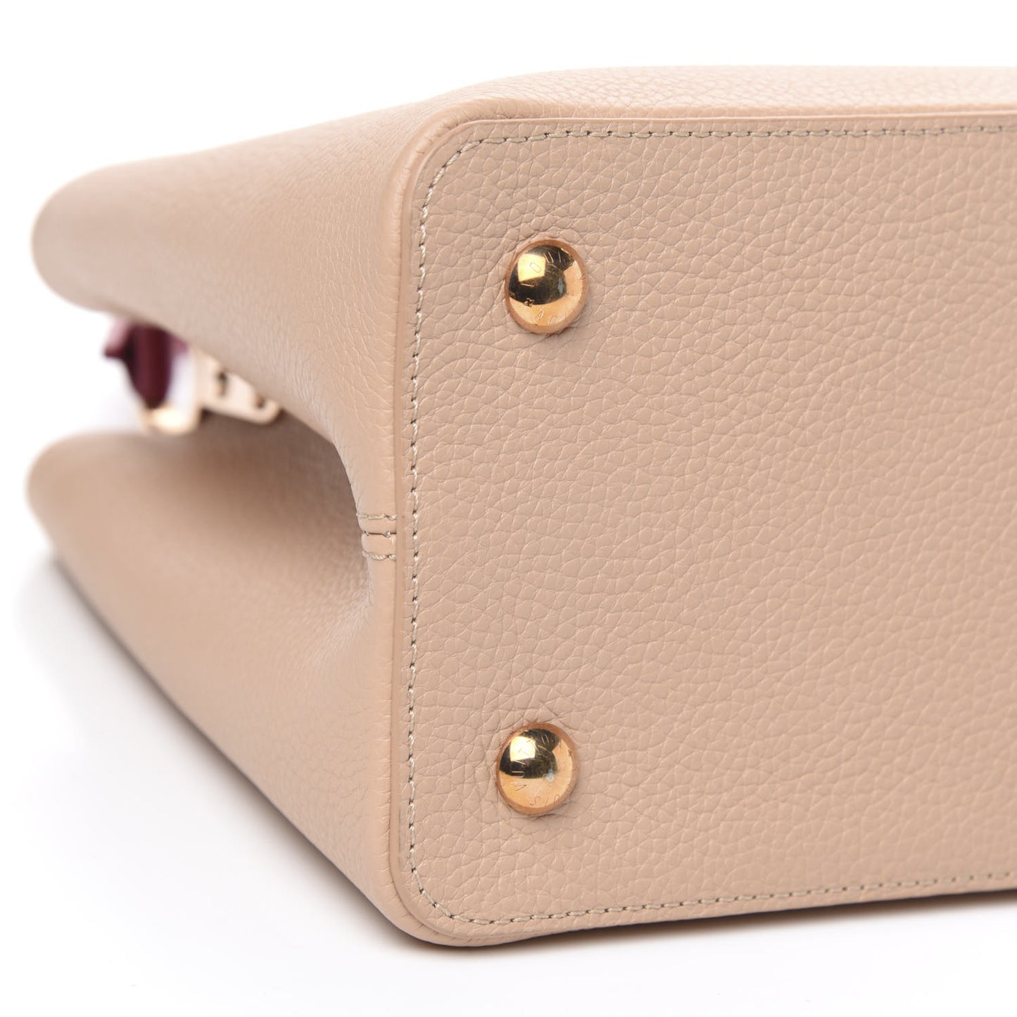 Taurillon Capucines MM Rose Beige Red