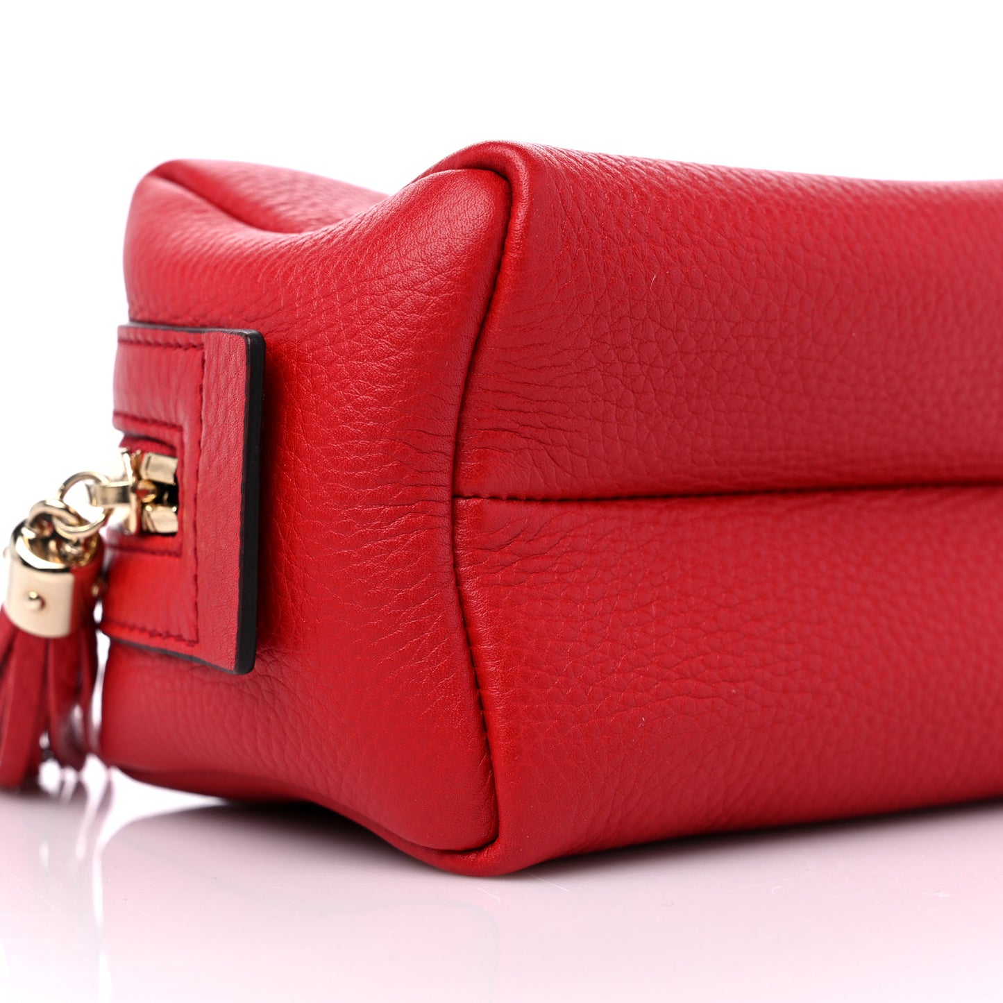 Pebbled Calfskin Medium Soho Cosmetic Case Red
