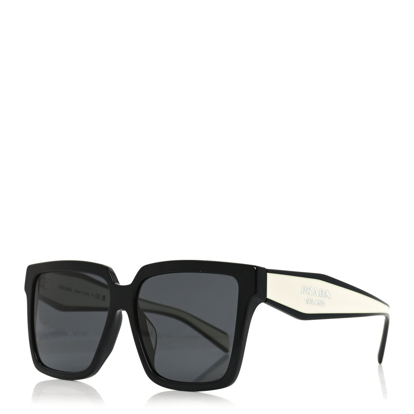 Acetate Square Sunglasses SPR 24Z Black White