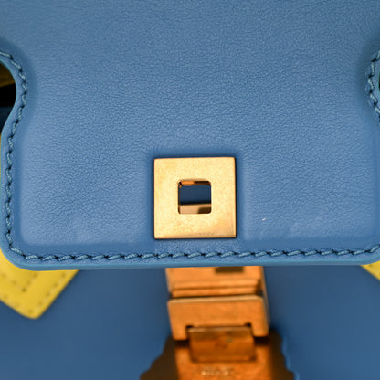 Versace Calfskin Medium Palazzo Empire Bag Blue Pink Yellow 9 of 9