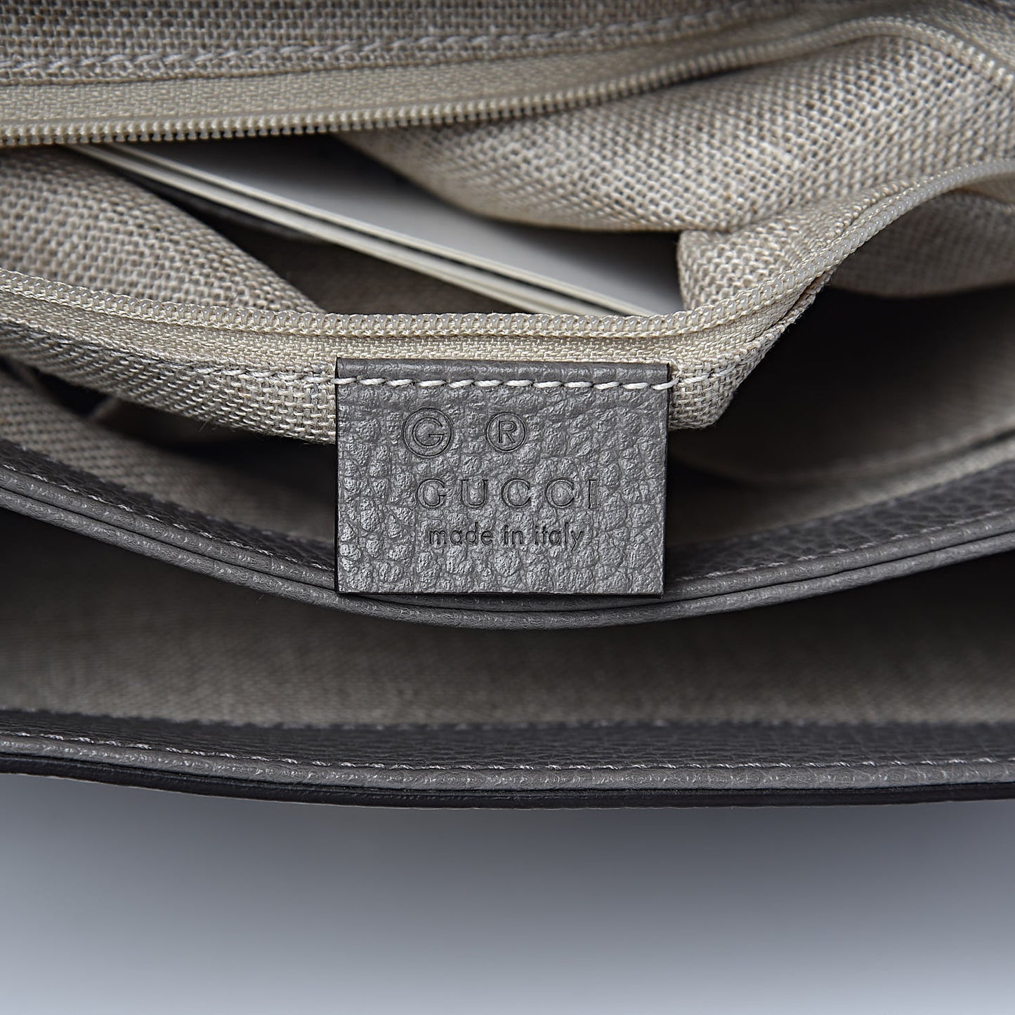 Dollar Calfskin Interlocking G Top Handle Shoulder Bag Loess