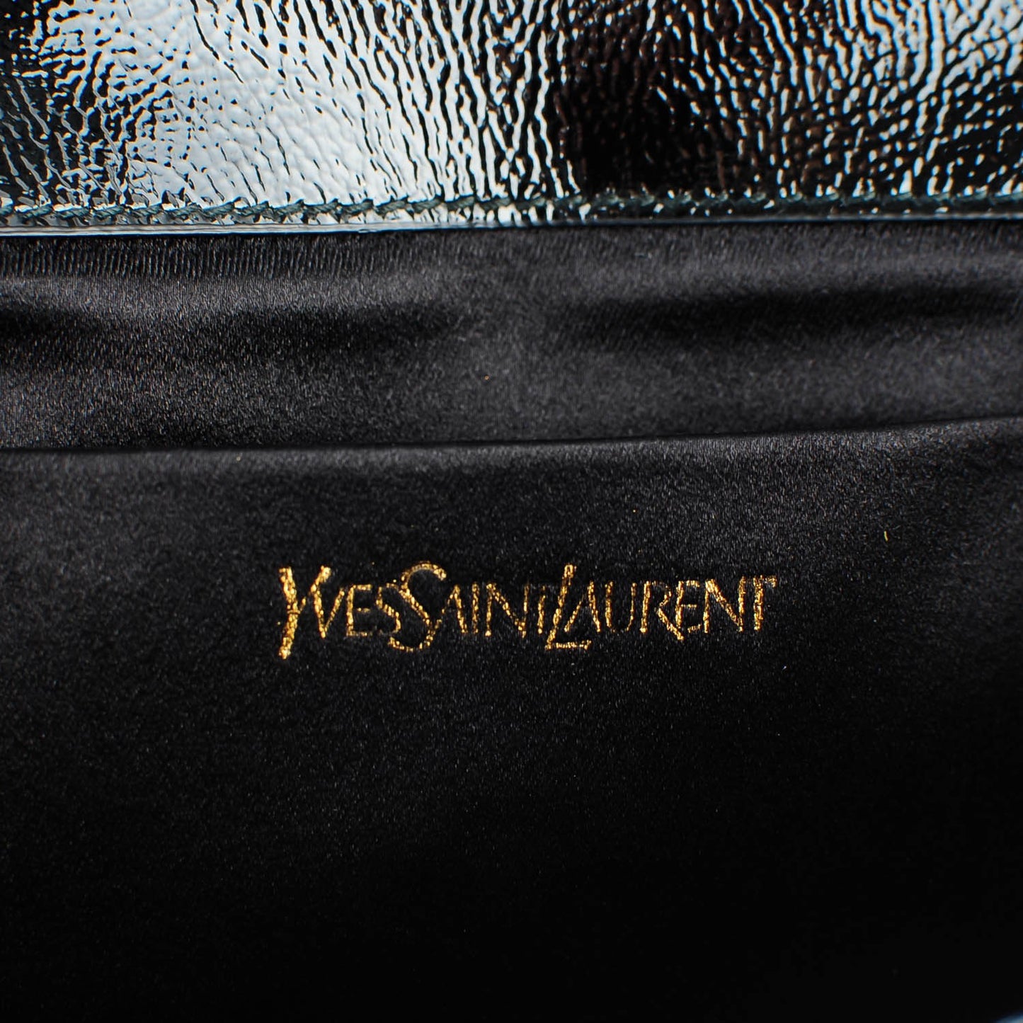 Textured Patent Monogram Small Belle De Jour Clutch Black