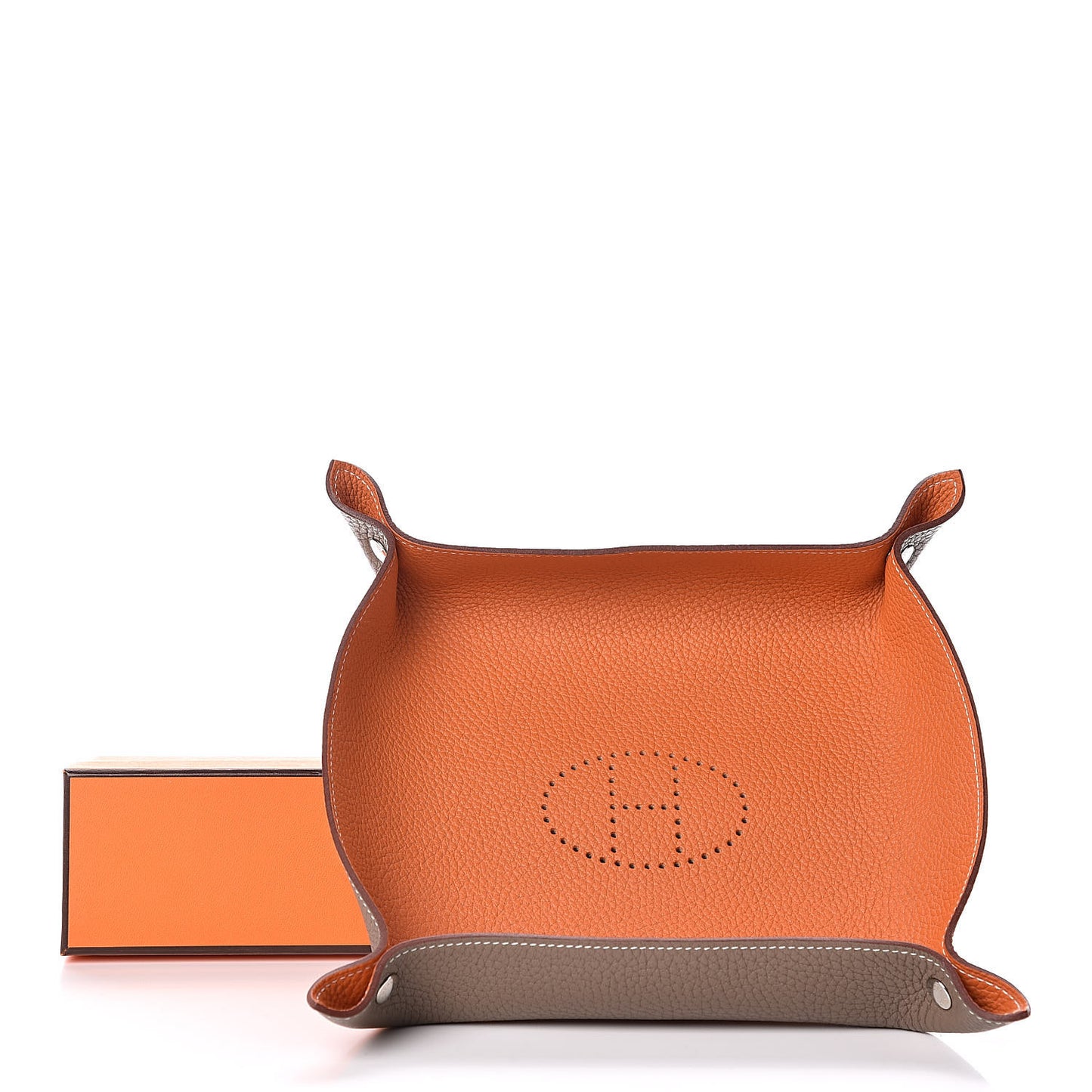 Taurillon Clemence Mises et Relances MM Change Tray Orange Etoupe