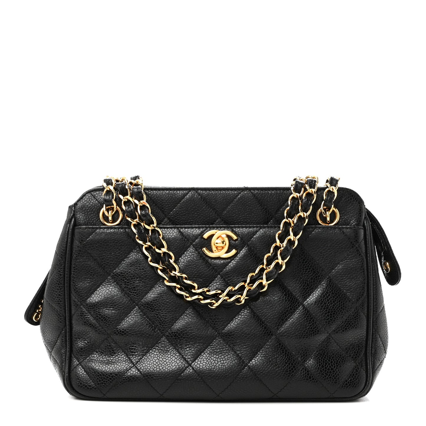 Caviar Quilted Camera Case Black