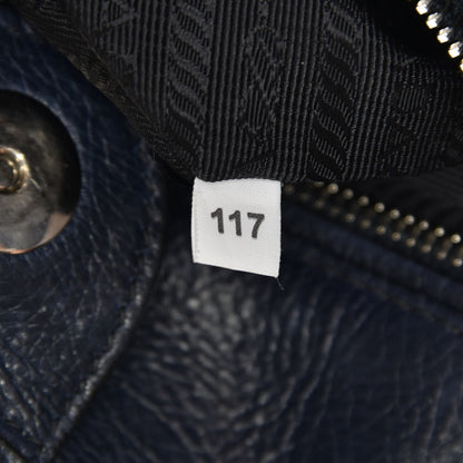 Prada Glace Calf Small Twin Pocket Tote Baltico 8 of 8