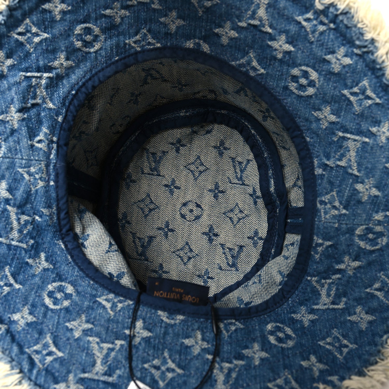 Louis Vuitton Monogram Denim Fringe Bob Bucket Hat M Blue 7 of 8