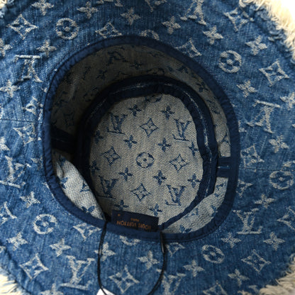 Louis Vuitton Monogram Denim Fringe Bob Bucket Hat M Blue 7 of 8