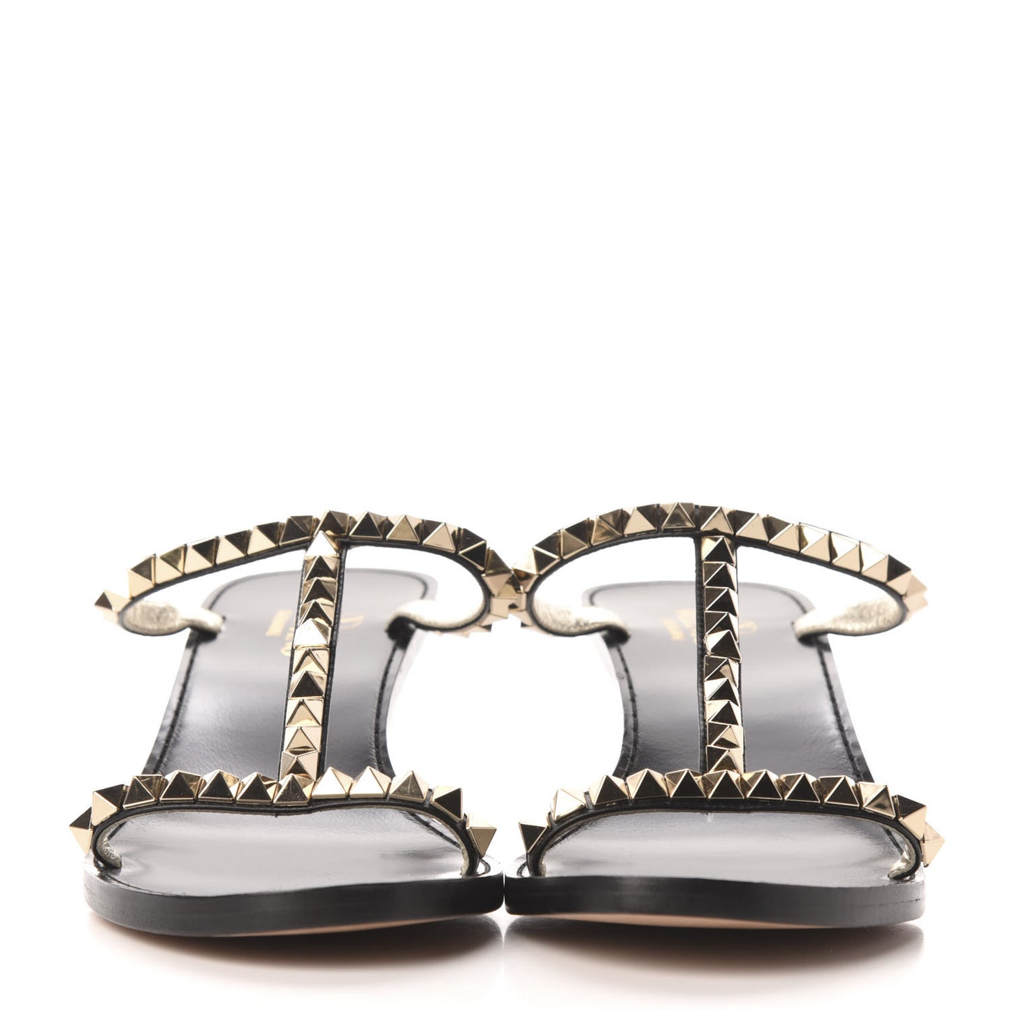 Calfskin Rockstud No Limit Sandals 35.5 Black