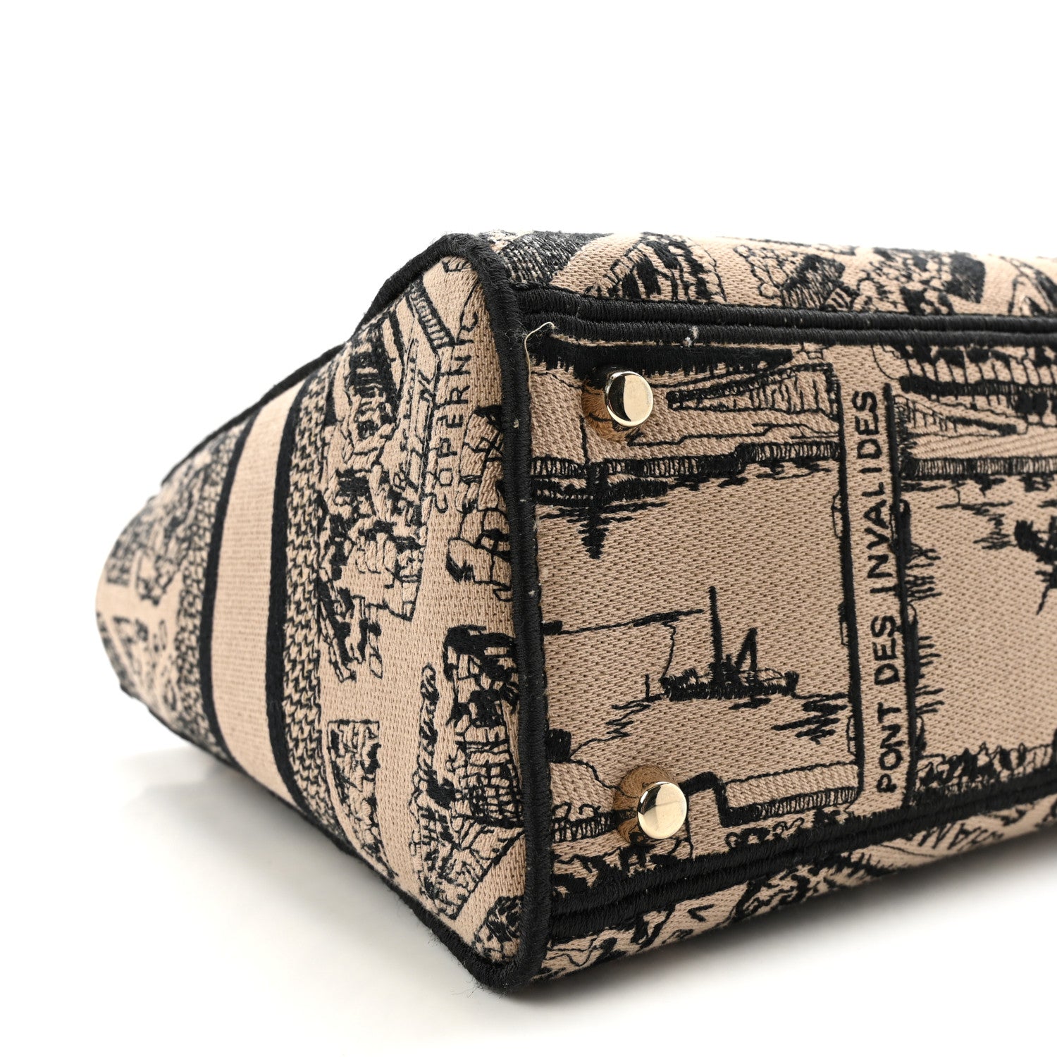 Christian Dior Canvas Embroidered Medium Plan de Paris Lady D-Lite Beige Black 8 of 9