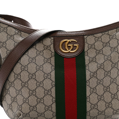 Gucci GG Supreme Monogram Web Small Ophidia Half Moon Hobo Brown 8 of 12