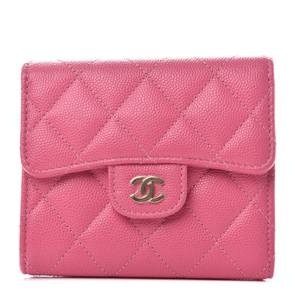 Chanel Caviar Quilted Compact Flap Wallet Pink 1 of 8