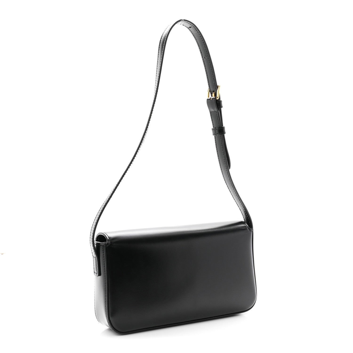 Celine Shiny Calfskin Triomphe Shoulder Bag Black 3 of 11