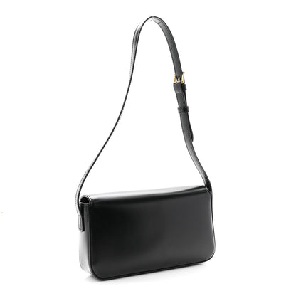 Celine Shiny Calfskin Triomphe Shoulder Bag Black 3 of 11