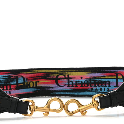 Christian Dior Lambskin Canvas Embroidered Floral Shoulder Strap Multicolor 4 of 5