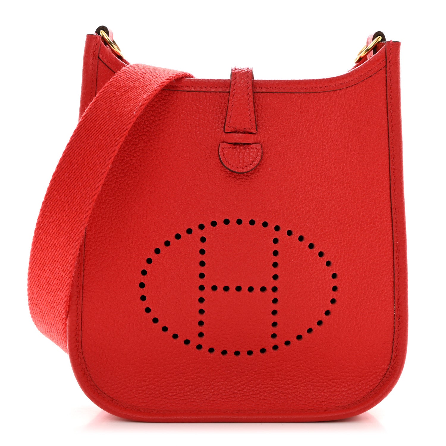 Hermes Taurillon Clemence Evelyne TPM Rouge Tomate 1 of 10