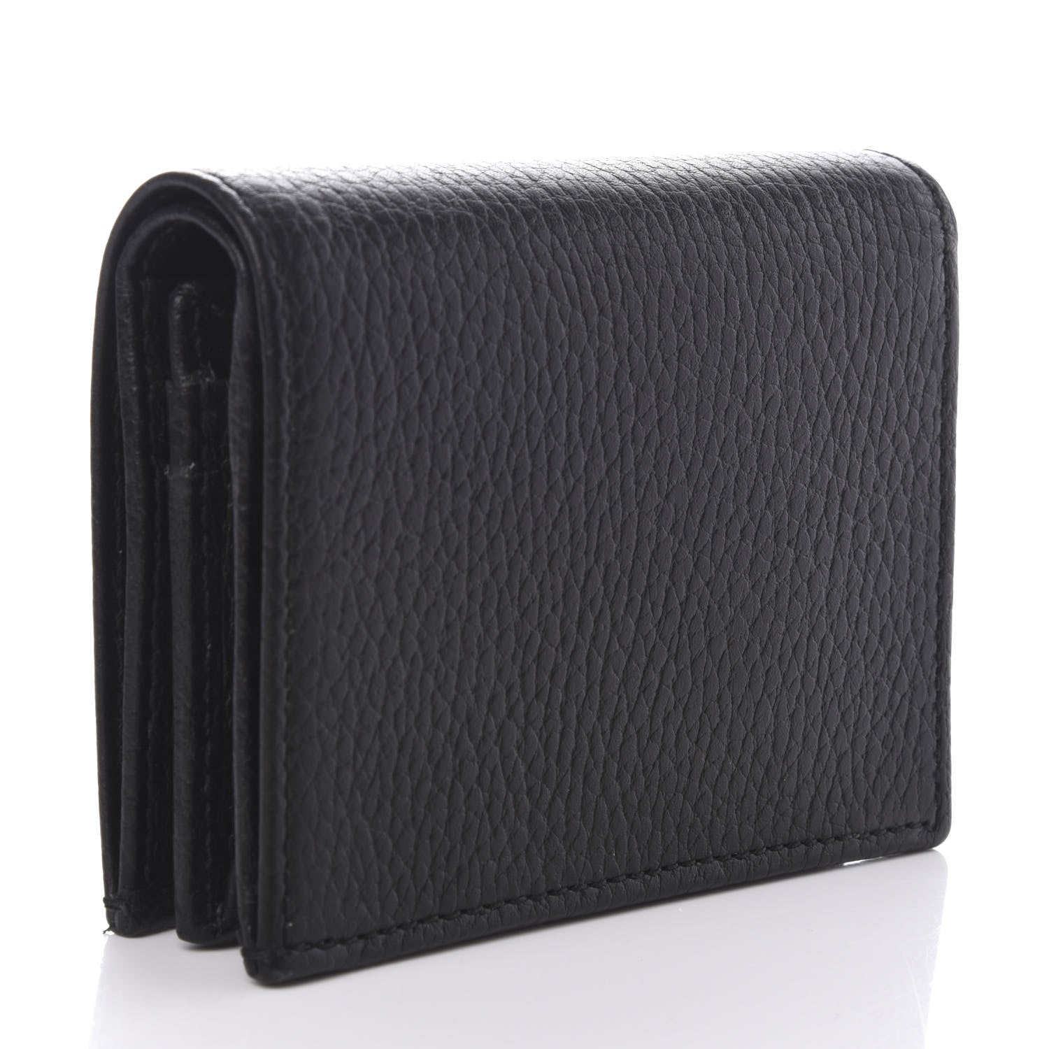 Gucci Pebbled Calfskin GG Marmont Card Case Black 3 of 8