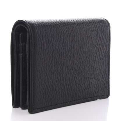 Gucci Pebbled Calfskin GG Marmont Card Case Black 3 of 8