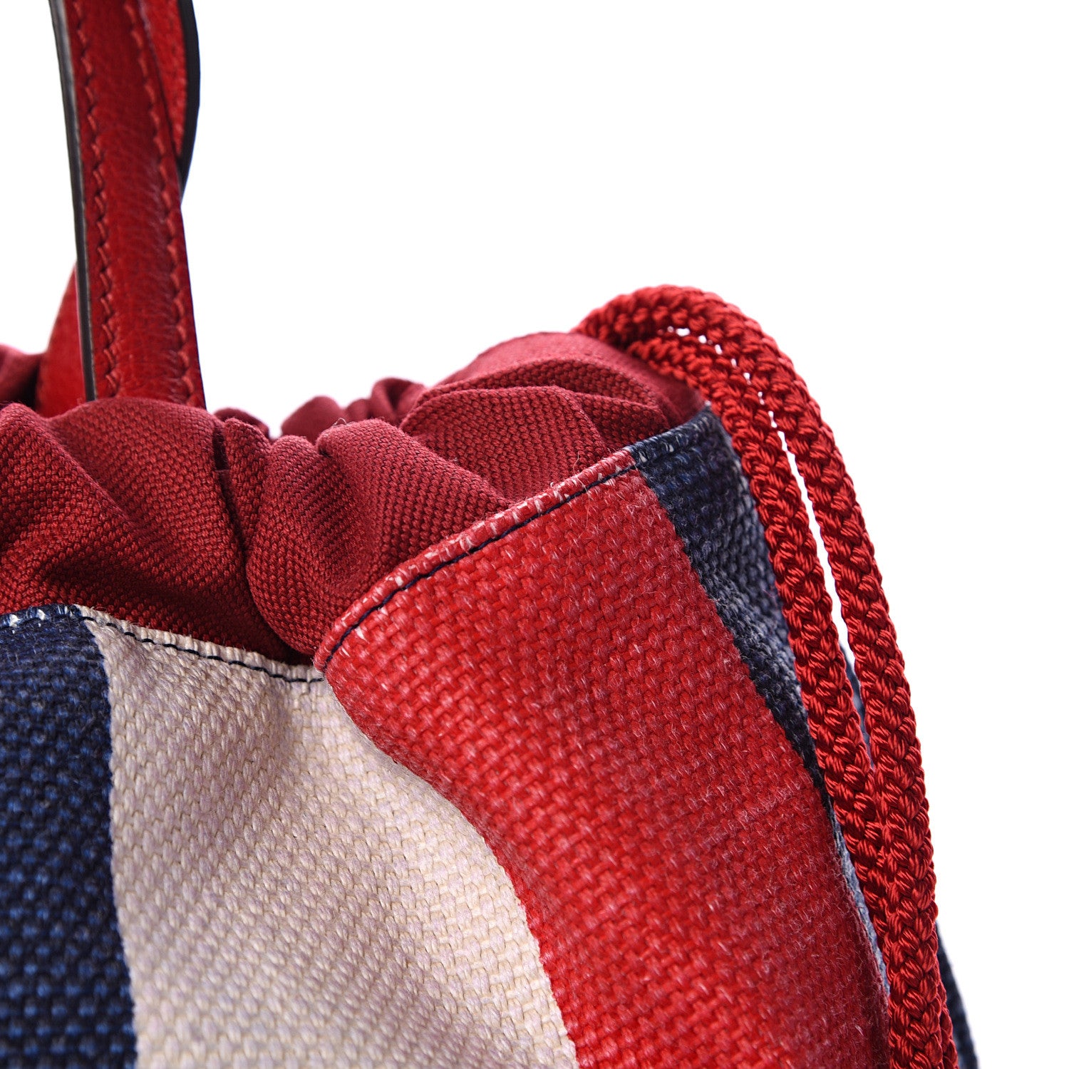 Gucci Canvas Logo Sylvie Stripe Drawstring Backpack Red 12 of 13