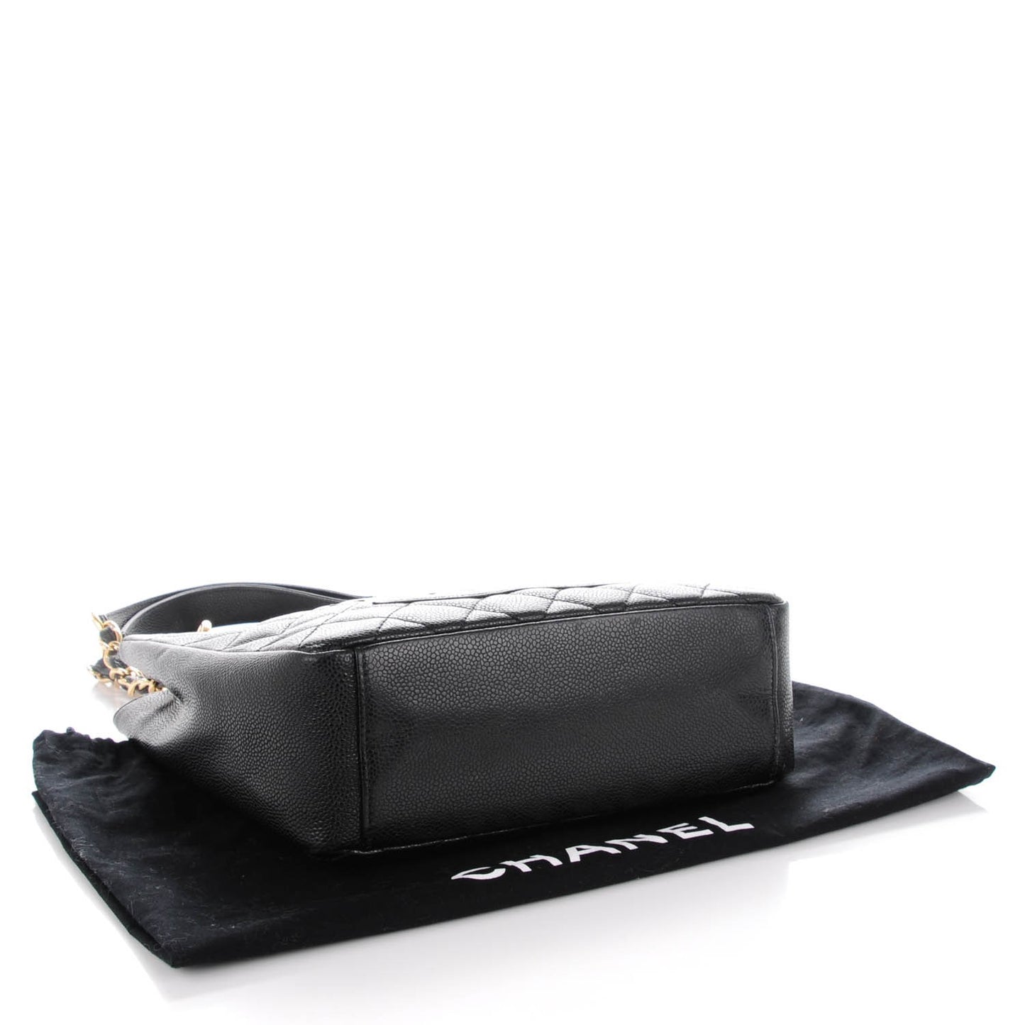 Caviar Quilted Petit Shopping Tote PST Black