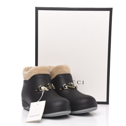 Gucci Rubber Wool Womens Crossy Ankle Boots 35 Black Butterscotch 8 of 9