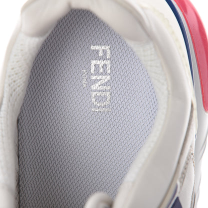 Fendi X FILA Vitello Mania Painted Womens Chunky Sneakers 40 Ice White Caipiroska Blueberry 7 of 9