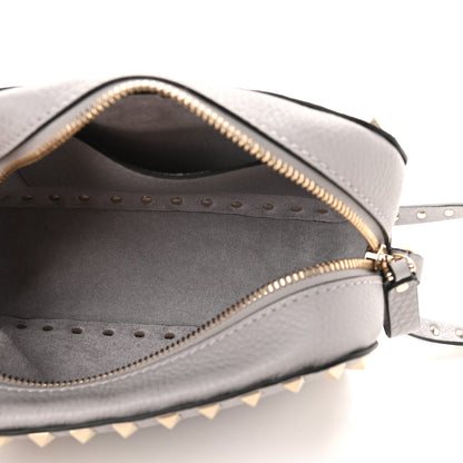 Valentino Garavani Pebbled Calfskin Rockstud Camera Crossbody Bag Grey 5 of 9