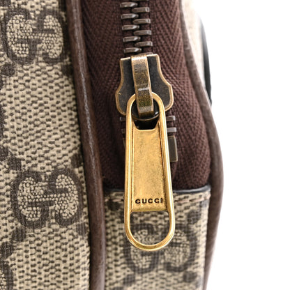 Gucci GG Supreme Monogram Mini Neo Vintage Double Zip Messenger Bag Beige New Acero Crop 14 of 15