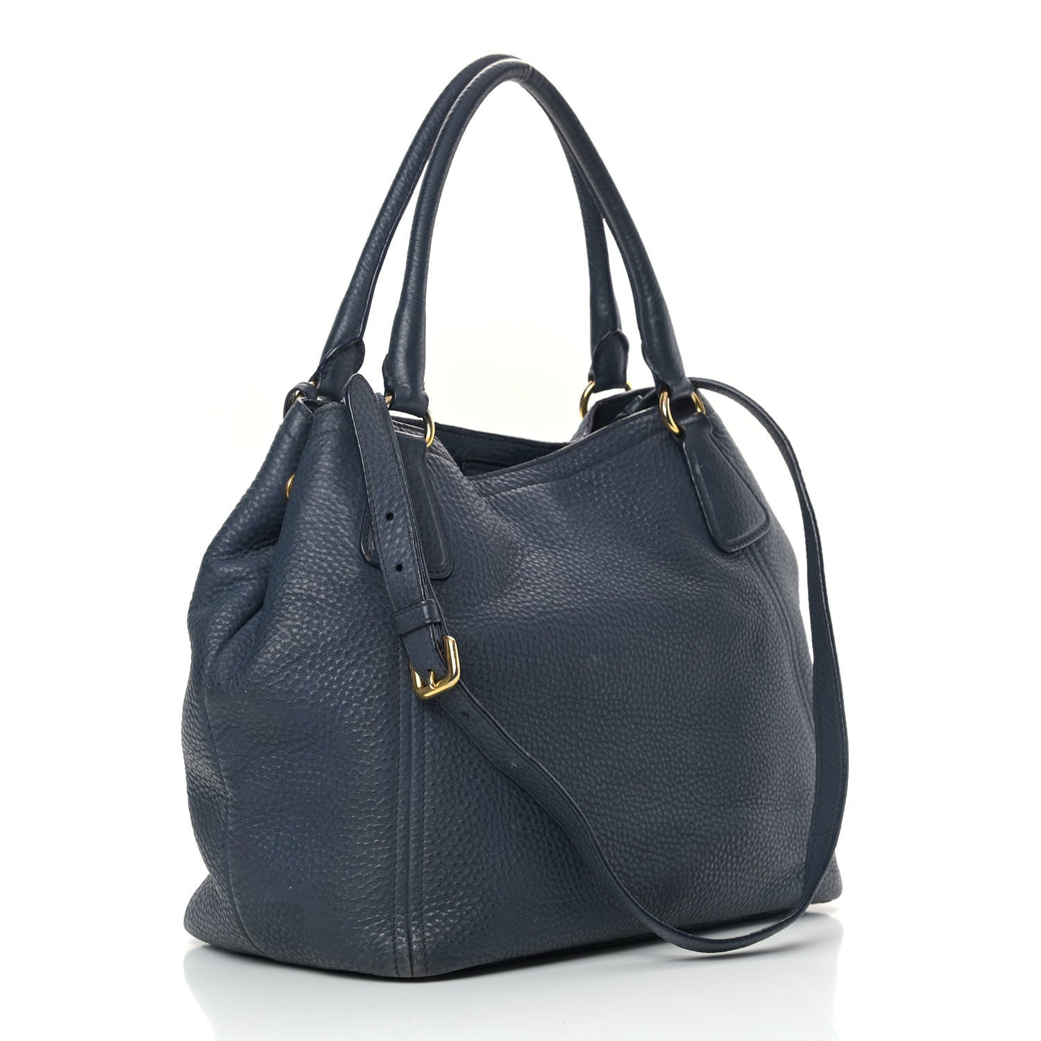 Prada Vitello Daino Shoulder Bag Bluette 2 of 23