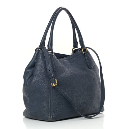 Prada Vitello Daino Shoulder Bag Bluette 2 of 23