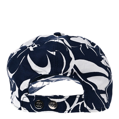 Chanel Cotton CC Coco Beach Cap Hat Navy Ivory 4 of 9