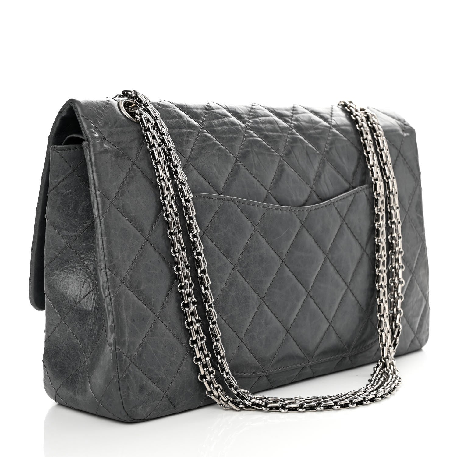 Chanel Aged Calfskin Quilted 50th Anniversary 2.55 Reissue 227 Flap Grey 3 of 12