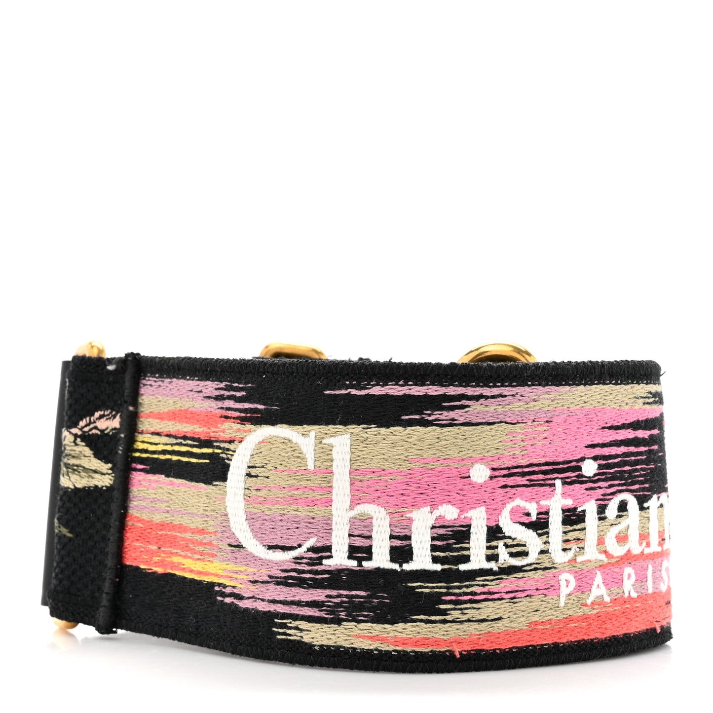 Canvas Embroidered Shoulder Strap Black Multicolor
