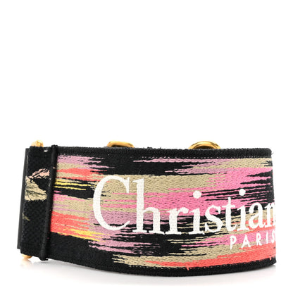 Christian Dior Canvas Embroidered Shoulder Strap Black Multicolor 2 of 6