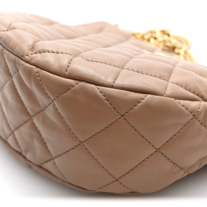 Chanel Lambskin Quilted Pillow Crush Chain Hobo Beige 10 of 10