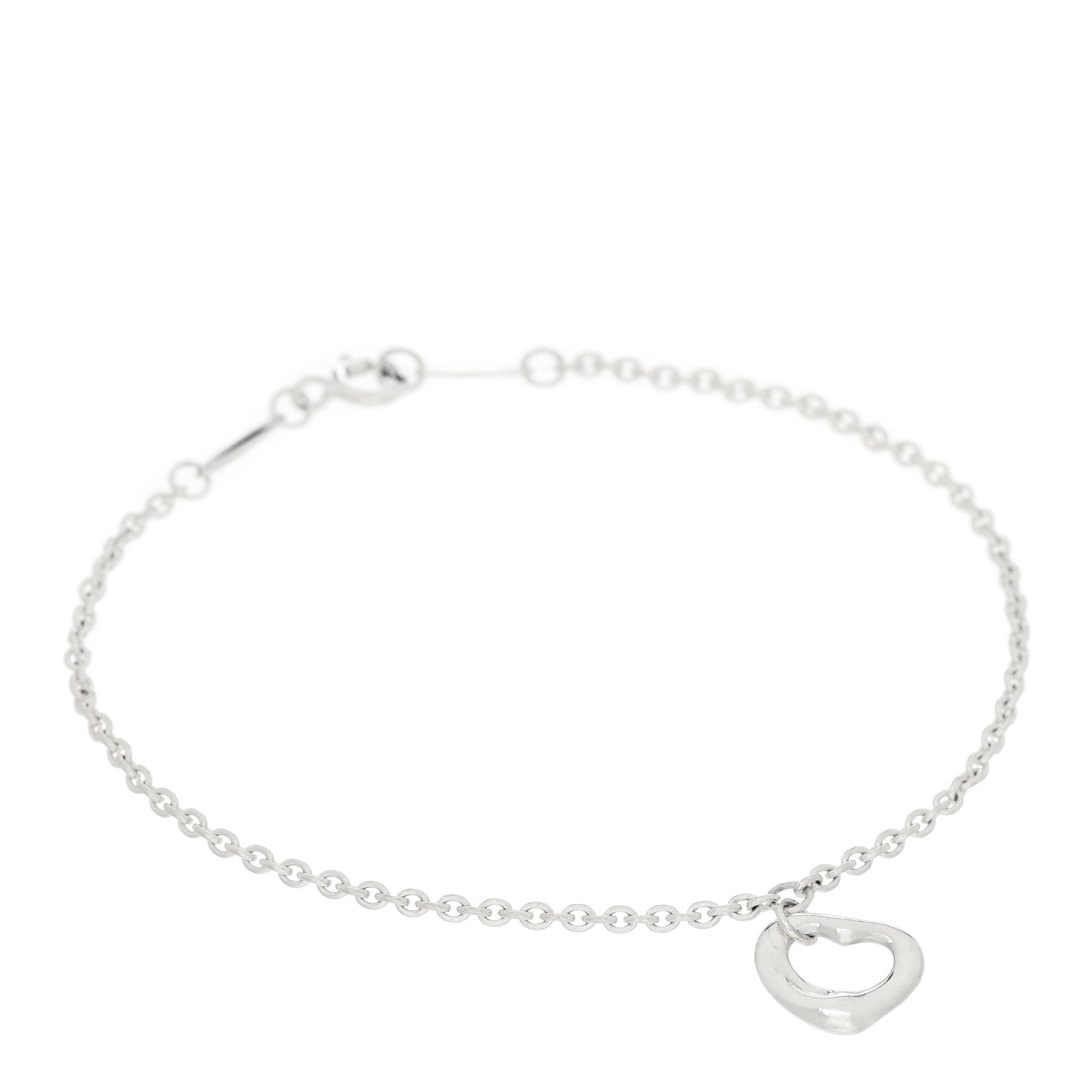 Tiffany Sterling Silver Elsa Peretti Open Heart Charm Bracelet 1 of 5