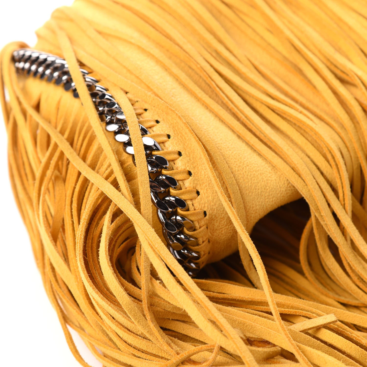 Stella McCartney Shaggy Deer Fringe Mini Falabella Tote Yellow 7 of 9
