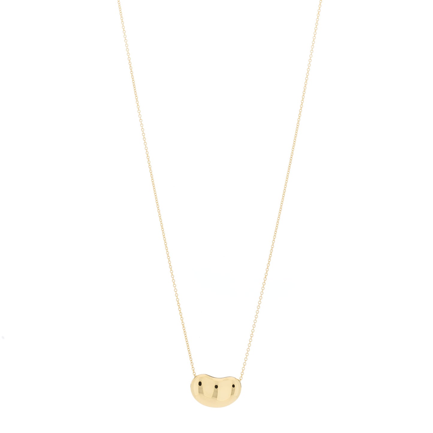 18K Yellow Gold 18mm Elsa Peretti Bean Pendant Necklace
