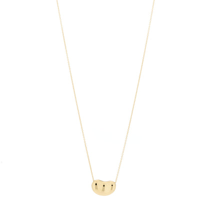 Tiffany 18K Yellow Gold 18mm Elsa Peretti Bean Pendant Necklace 1 of 5