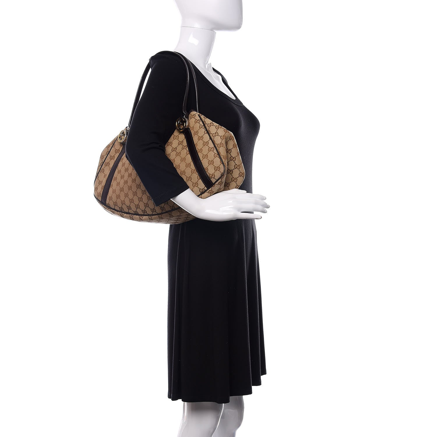 Gucci Monogram Medium GG Twins Shoulder Bag Brown 2 of 11