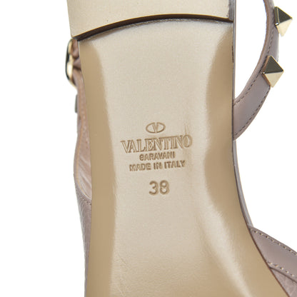 Valentino Garavani Pebbled Calfskin Rockstud Slingback Flats 38 Poudre 7 of 16