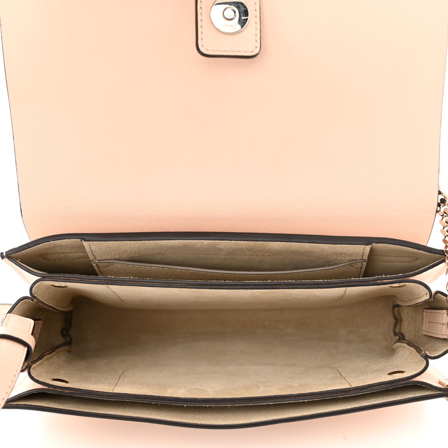 Suede Calfskin Small Faye Shoulder Bag Blushy Pink