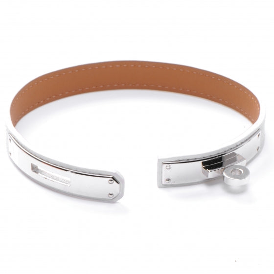 Hermes Epsom Kelly Single Tour Bracelet White 4 of 7