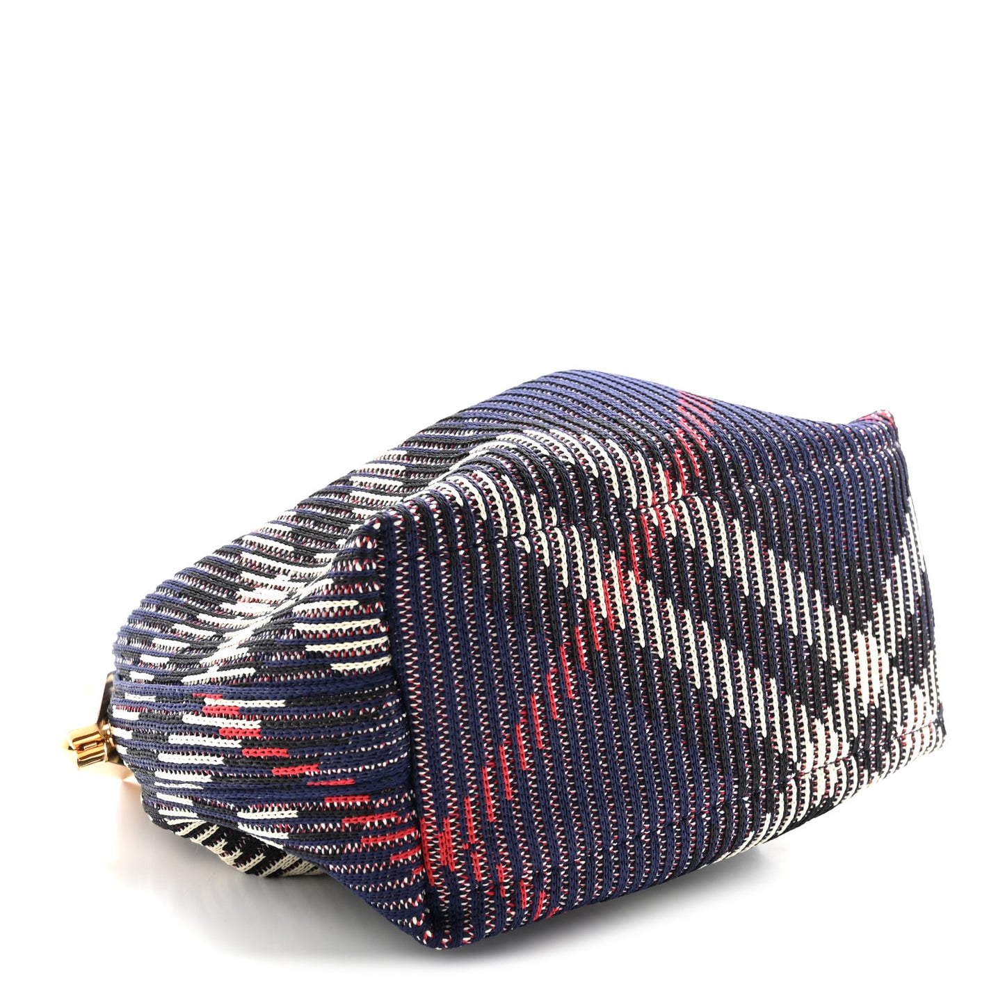 Canvas Knitted Check Mini Peg Duffle Bag Marine