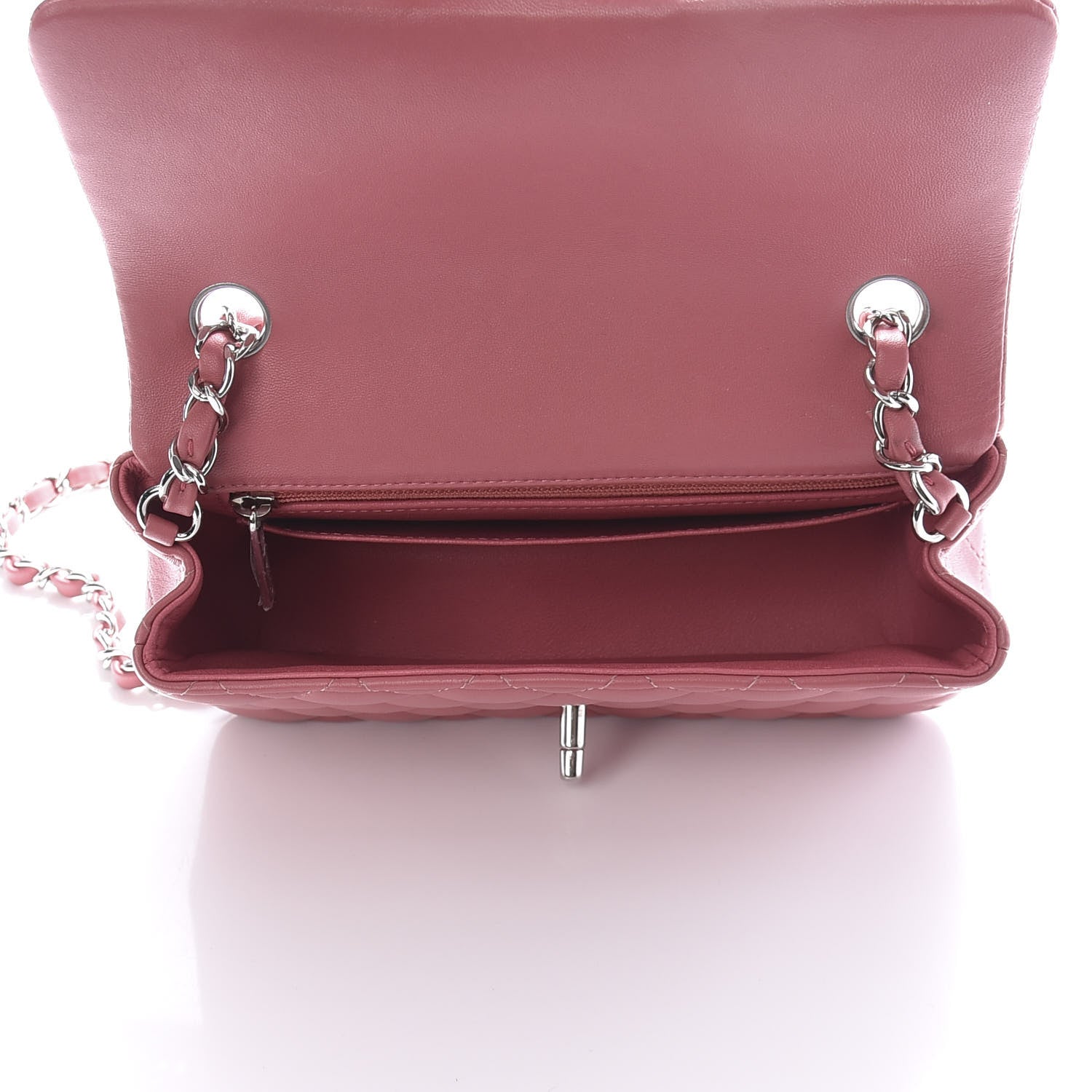 Chanel Lambskin Quilted Mini Rectangular Flap Pink 5 of 11