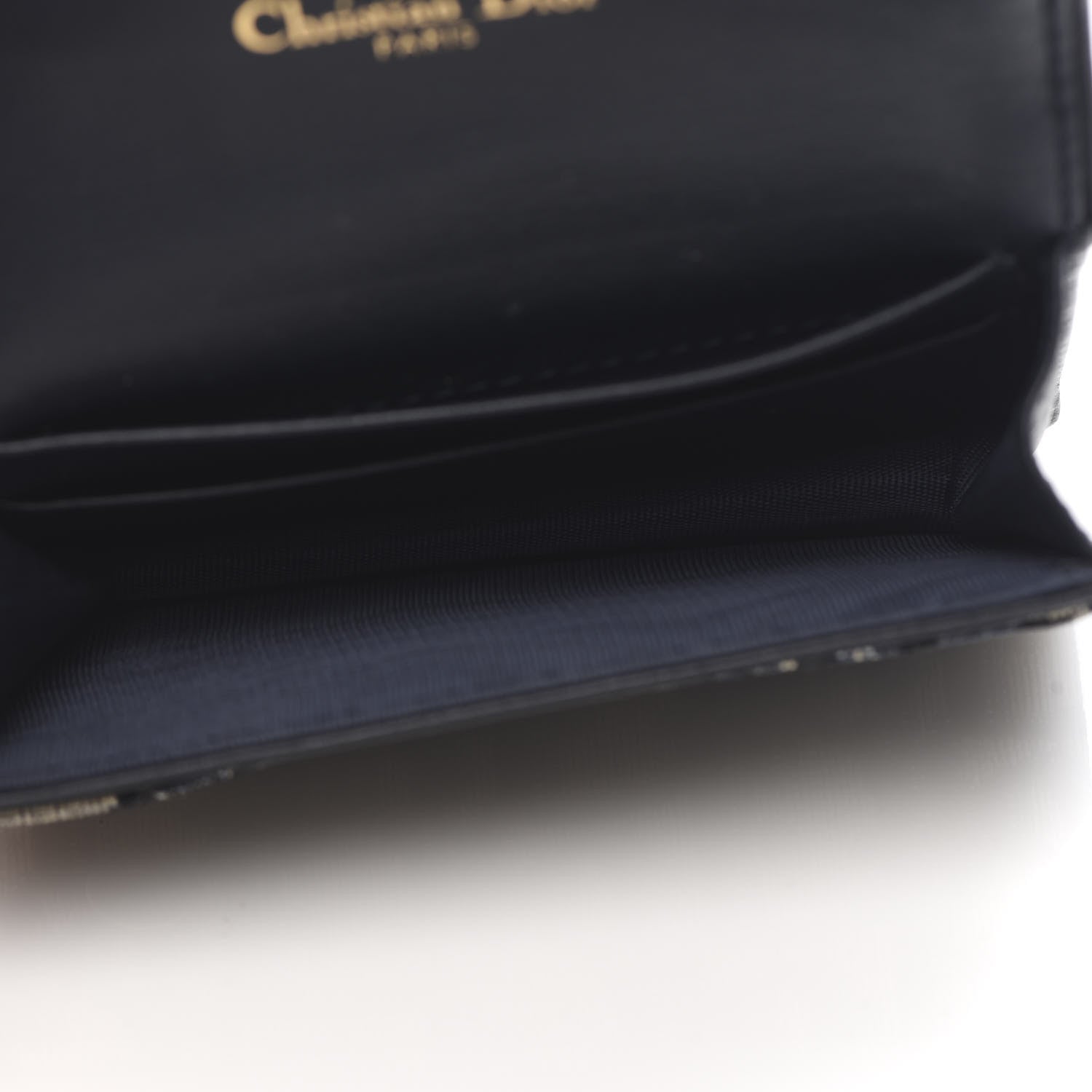 Christian Dior Oblique Saddle Card Holder Blue 5 of 8