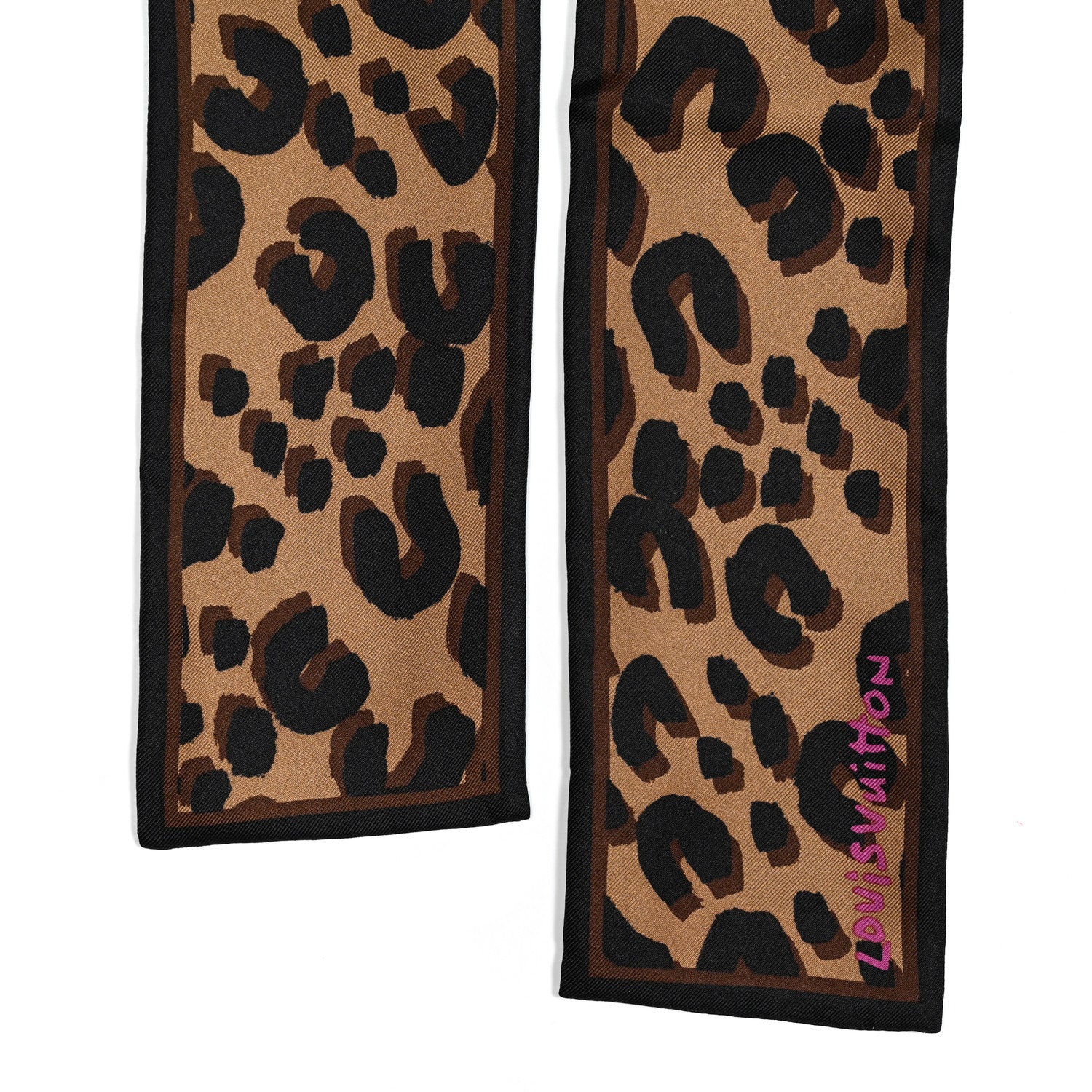 Louis Vuitton Silk Leopard Bandeau Scarf Marron 2 of 5