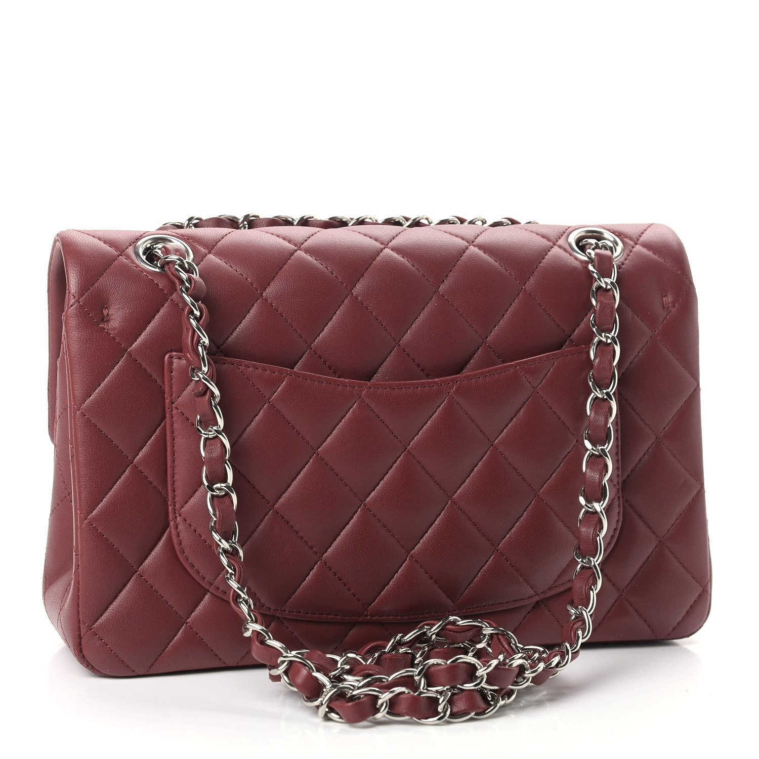 Chanel Lambskin Quilted Small Double Flap Dark Red 3 of 9
